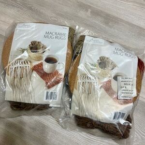 NWT Annie’s Creative Woman Kit Macrame Mug Rug Coasters Craft Set of 2